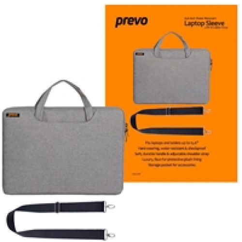 Prevo 15.6 Inch Laptop Bag, Cushioned Lining, With Shoulder Strap, Light Grey Prevo 15.6 Inch Laptop Bag, Cushioned Lining, With Shoulder Strap, Light Grey