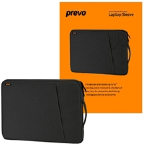 Prevo 14 Inch Laptop Sleeve, Side Pocket, Cushioned Lining, Black Prevo 14 Inch Laptop Sleeve, Side Pocket, Cushioned Lining, Black