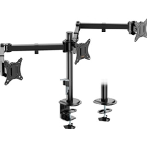 VonHaus Triple Monitor Stand for 17-27" Screens, Three Screen Monitor Mount with Desk Clamp, Height Adjustable, Easy Assemble Stand with Full Tilt, Rotation & Swivel Arms, VESA 75x75 & 100x100mm VonHaus Triple Monitor Stand for 17-27" Screens, Three Screen Monitor Mount with Desk Clamp, Height Adjustable, Easy Assemble Stand with Full Tilt, Rotation & Swivel Arms, VESA 75x75 & 100x100mm