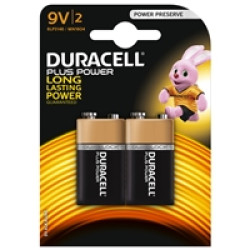 Duracell Plus Power Alkaline Pack of 2 9V Battery Duracell Plus Power Alkaline Pack of 2 9V Battery