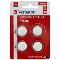Verbatim CR2016 Battery Lithium 3V 4 Pack Verbatim CR2016 Battery Lithium 3V 4 Pack