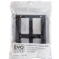 Evo Labs 2.5 INCH to 3.5 INCH Double Internal Drive Bay Adapter, Dual Metal, for 2.5 INCH SSD/HDD Evo Labs 2.5 INCH to 3.5 INCH Double Internal Drive Bay Adapter, Dual Metal, for 2.5 INCH SSD/HDD