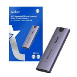 Netac M.2 NVMe/SATA External Enclosure, USB3.1, Aluminum, 10Gbps, USB C to C, USB C to A Netac M.2 NVMe/SATA External Enclosure, USB3.1, Aluminum, 10Gbps, USB C to C, USB C to A