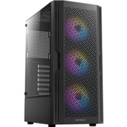 Antec AX20 Case, Black, Mid Tower, 1 x USB 3.0 / 2 x USB 2.0, Tempered Glass Side Window Panel, Slanted Bar & Mesh Design for Massive Airflow, 3 x Pre-Installed RGB LED Fans, ATX, Micro ATX, Mini-ITX Compatible Antec AX20 Case, Black, Mid Tower, 1 x USB 3.0 / 2 x USB 2.0, Tempered Glass Side Window Panel, Slanted Bar & Mesh Design for Massive Airflow, 3 x Pre-Installed RGB LED Fans, ATX, Micro ATX, Mini-ITX Compatible