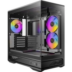 Antec Constellation C2M ARGB Micro-ATX PC Case, 270' Panoramic Tempered Glass, 240mm and 120mm ARGB PWM Fans, USB-C, 360mm Radiator Support, Black Antec Constellation C2M ARGB Micro-ATX PC Case, 270' Panoramic Tempered Glass, 240mm and 120mm ARGB PWM Fans, USB-C, 360mm Radiator Support, Black