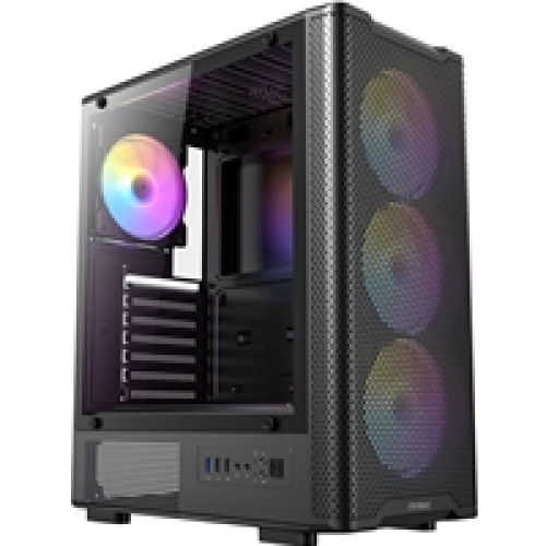 Antec VX310 ARGB Mid-Tower Gaming Case, 1 x USB 3.0 / 2 x USB 2.0, Tempered Glass Side Window Panel, High-Airflow Mesh Front , 3 x Pre-Installed ARGB LED Fans Included, ATX, Micro-ATX,ITX Compatible Antec VX310 ARGB Mid-Tower Gaming Case, 1 x USB 3.0 / 2 x USB 2.0, Tempered Glass Side Window Panel, High-Airflow Mesh Front , 3 x Pre-Installed ARGB LED Fans Included, ATX, Micro-ATX,ITX Compatible