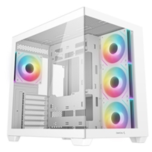 DeepCool CG530 4F Mid-Tower Case with Tempered Glass Panels, 4 Pre-Installed ARGB Fans, and Optimal Airflow Support, White DeepCool CG530 4F Mid-Tower Case with Tempered Glass Panels, 4 Pre-Installed ARGB Fans, and Optimal Airflow Support, White