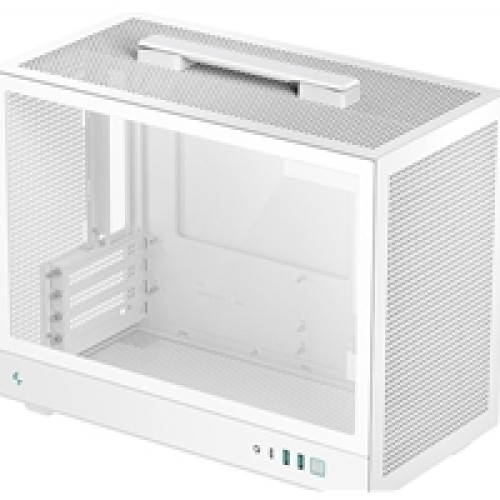 DeepCool CH160 PLUS Micro-ATX Mini Tower PC Case, Tempered Glass, Mesh Airflow Design, 240mm Radiator Support, USB-C & USB 3.0 Front I/O, GPU up to 342mm, White