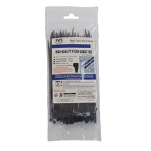 Evo Labs Black Cable Ties 150 x 2.5mm 100 Pack Evo Labs Black Cable Ties 150 x 2.5mm 100 Pack
