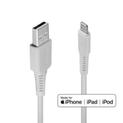 Lindy 31327 2m USB-A (M) 2.0 To Lightening (M) MFi Certified 480Mbps Cable - White Lindy 31327 2m USB-A (M) 2.0 To Lightening (M) MFi Certified 480Mbps Cable - White