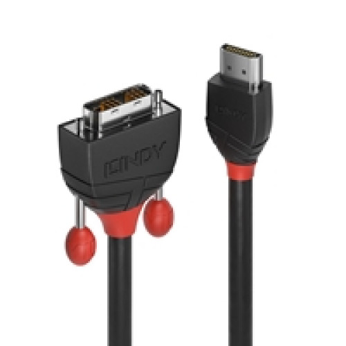Lindy 36272 2m HDMI (M) To DVI-D (M) Black Line 1920x1200@60Hz Max Resolution - Black Lindy 36272 2m HDMI (M) To DVI-D (M) Black Line 1920x1200@60Hz Max Resolution - Black