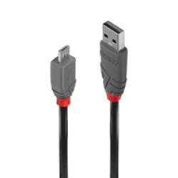 Lindy 36730 0.2m USB 2.0 Type A to Micro-B Cable, Anthra Line Lindy 36730 0.2m USB 2.0 Type A to Micro-B Cable, Anthra Line
