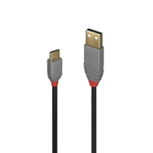 Lindy 36886 1m USB-A (M) 2.0 To USB-C (M) 2.0 Anthra Line 480Mbps Cable - Black Lindy 36886 1m USB-A (M) 2.0 To USB-C (M) 2.0 Anthra Line 480Mbps Cable - Black