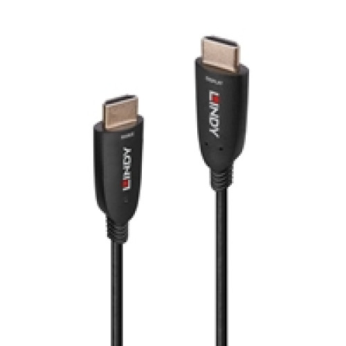 Lindy 38510 10m HDMI (M) 2.1 Anthra Line 7680x4320@60Hz / 3840x2160@120Hz Fibre Optic Hybrid Cable - Black Lindy 38510 10m HDMI (M) 2.1 Anthra Line 7680x4320@60Hz / 3840x2160@120Hz Fibre Optic Hybrid Cable - Black