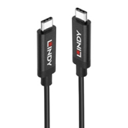 LINDY 43308 5m Active USB 3.2 Gen 2 C/C Cable, Data transfer rates up to 10Gbps, Supports video resolutions up to UHD 8K 7680x4320@60Hz including 4K 4096x2160@120Hz, 2 year warranty LINDY 43308 5m Active USB 3.2 Gen 2 C/C Cable, Data transfer rates up to 10Gbps, Supports video resolutions up to UHD 8K 7680x4320@60Hz including 4K 4096x2160@120Hz, 2 year warranty
