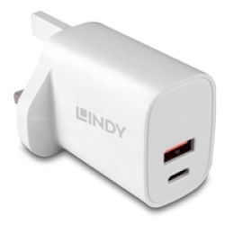 LINDY 73416 Power Adapter, USB, 24 pin USB-C, 20W, Fast Charge, Power Delivery 3.0, White LINDY 73416 Power Adapter, USB, 24 pin USB-C, 20W, Fast Charge, Power Delivery 3.0, White