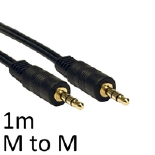 3.5mm (M) Stereo Plug to 3.5mm (M) Stereo Plug 1m Black OEM Cable 3.5mm (M) Stereo Plug to 3.5mm (M) Stereo Plug 1m Black OEM Cable