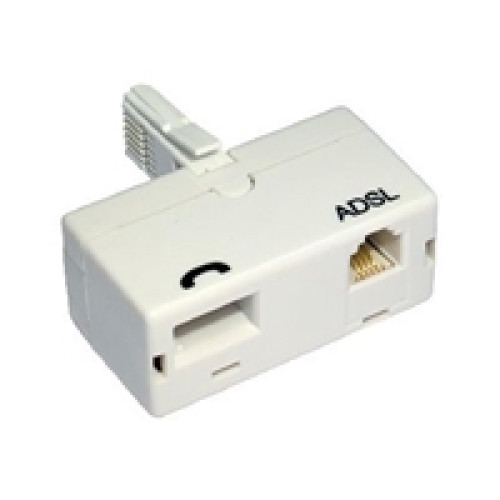 BT (M) to BT (F) and RJ11 (F) White OEM Direct Plug ADSL Micro Filter Adapter BT (M) to BT (F) and RJ11 (F) White OEM Direct Plug ADSL Micro Filter Adapter
