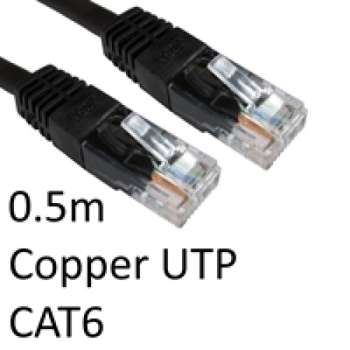 RJ45 (M) to RJ45 (M) CAT6 0.5m Black OEM Moulded Boot Copper UTP Network Cable RJ45 (M) to RJ45 (M) CAT6 0.5m Black OEM Moulded Boot Copper UTP Network Cable