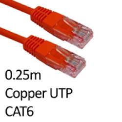 RJ45 (M) to RJ45 (M) CAT6 0.25m Red OEM Moulded Boot Copper UTP Network Cable RJ45 (M) to RJ45 (M) CAT6 0.25m Red OEM Moulded Boot Copper UTP Network Cable