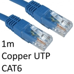 RJ45 (M) to RJ45 (M) CAT6 1m Blue OEM Moulded Boot Copper UTP Network Cable RJ45 (M) to RJ45 (M) CAT6 1m Blue OEM Moulded Boot Copper UTP Network Cable