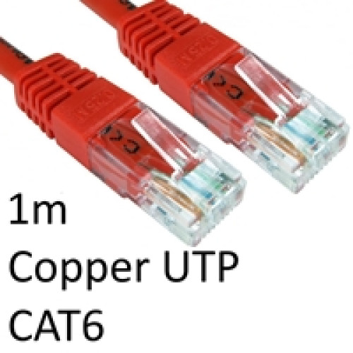RJ45 (M) to RJ45 (M) CAT6 1m Red OEM Moulded Boot Copper UTP Network Cable RJ45 (M) to RJ45 (M) CAT6 1m Red OEM Moulded Boot Copper UTP Network Cable