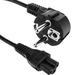 EU 2 Pin Plug To IEC C5 60cm Mains Extension Cable - Black EU 2 Pin Plug To IEC C5 60cm Mains Extension Cable - Black