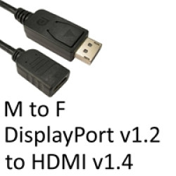 DisplayPort 1.2 (M) to HDMI 1.4 (F) Black OEM Converter Adapter DisplayPort 1.2 (M) to HDMI 1.4 (F) Black OEM Converter Adapter