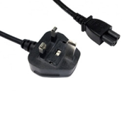 1.8m UK 3 Pin Plug To IEC C5 (Clover) 5 Amp Fuse Mains Extension Cable - Black 1.8m UK 3 Pin Plug To IEC C5 (Clover) 5 Amp Fuse Mains Extension Cable - Black