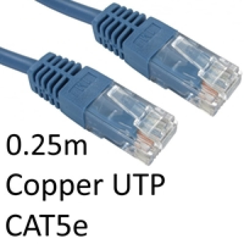 RJ45 (M) to RJ45 (M) CAT5e 0.25m Blue OEM Moulded Boot Copper UTP Network Cable RJ45 (M) to RJ45 (M) CAT5e 0.25m Blue OEM Moulded Boot Copper UTP Network Cable