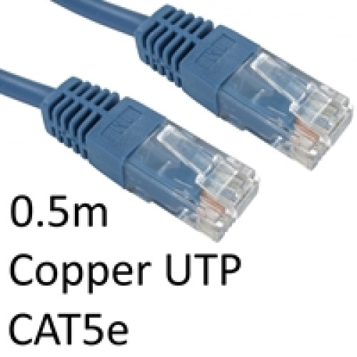 RJ45 (M) to RJ45 (M) CAT5e 0.5m Blue OEM Moulded Boot Copper UTP Network Cable RJ45 (M) to RJ45 (M) CAT5e 0.5m Blue OEM Moulded Boot Copper UTP Network Cable