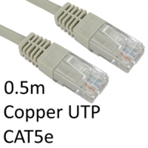 RJ45 (M) to RJ45 (M) CAT5e 0.5m Grey OEM Moulded Boot Copper UTP Network Cable RJ45 (M) to RJ45 (M) CAT5e 0.5m Grey OEM Moulded Boot Copper UTP Network Cable