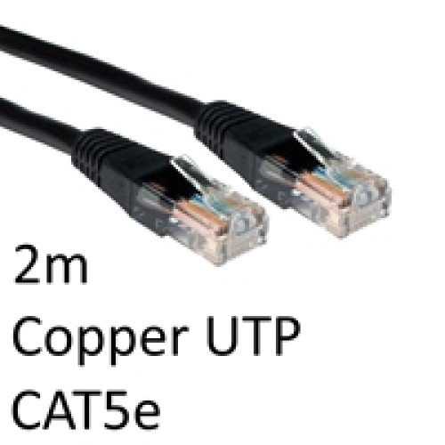 RJ45 (M) to RJ45 (M) CAT5e 2m Black OEM Moulded Boot Copper UTP Network Cable RJ45 (M) to RJ45 (M) CAT5e 2m Black OEM Moulded Boot Copper UTP Network Cable