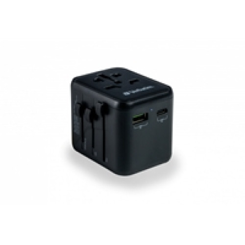 Verbatim UTA-02 Universal Travel Adapter with 1 x USB-C PD 20W / 1 x USB-A QC 3.0 Verbatim UTA-02 Universal Travel Adapter with 1 x USB-C PD 20W / 1 x USB-A QC 3.0