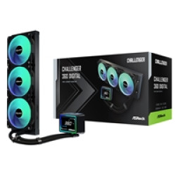 ASRock Challenger 360 Digital AIO Liquid CPU Cooler, 360mm Radiator, Triple 120mm PWM ARGB Fans, 3? Digital Display, Intel LGA1700/1851 & AMD AM5/AM4 Compatible ASRock Challenger 360 Digital AIO Liquid CPU Cooler, 360mm Radiator, Triple 120mm PWM ARGB Fans, 3? Digital Display, Intel LGA1700/1851 & AMD AM5/AM4 Compatible