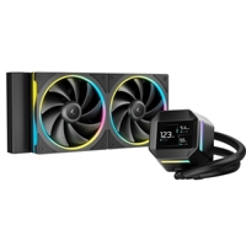 DeepCool LM240 Liquid CPU Cooler with 2.4" IPS Display, 240mm AIO, Dual 120mm ARGB Fans, Anti-Leak Technology, PWM Pump, Intel LGA 1851/1700 & AMD AM5 Compatible, Black DeepCool LM240 Liquid CPU Cooler with 2.4" IPS Display, 240mm AIO, Dual 120mm ARGB Fans, Anti-Leak Technology, PWM Pump, Intel LGA 1851/1700 & AMD AM5 Compatible, Black
