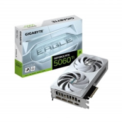 Gigabyte NVIDIA GeForce RTX 5060 Ti EAGLE OC ICE 16GB GDDR7 Graphics Card, 4608 CUDA Cores, 2617 MHz Core Clock, Dual Fan, 3x DisplayPorts / 1x HDMI Port