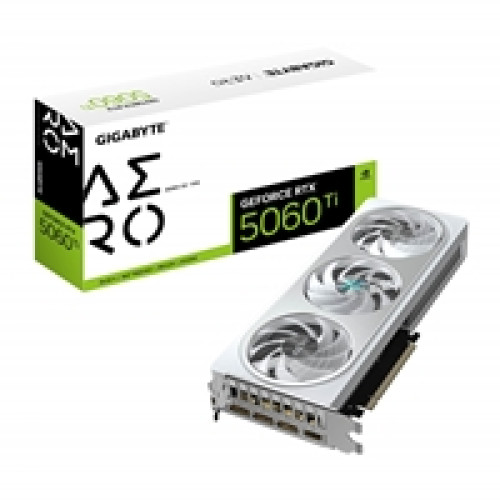 Gigabyte NVIDIA GeForce RTX 5060 Ti AERO OC 16GB GDDR7 Graphics Card, 4608 CUDA Cores, 2647 MHz Core Clock, Triple Fan, 3x DisplayPorts / 1x HDMI Port