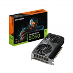 Gigabyte NVIDIA GeForce RTX 5060 WINDFORCE MAX OC 8GB GDDR7 Graphics Card, 3840 CUDA Cores, 2512 MHz Core Clock, Dual Fan, 3x DisplayPorts / 1x HDMI Port