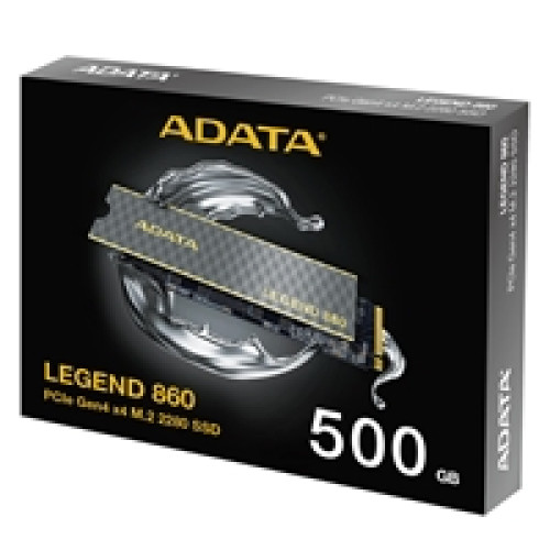 Adata Legend 860 (SLEG-860-500GCS) 500GB NVMe SSD, PCIe Gen4, M.2 Interface, 2280, Read 5000 MB/s, Write 3000 MB/s, Heatsink 5 Year Warranty Adata Legend 860 (SLEG-860-500GCS) 500GB NVMe SSD, PCIe Gen4, M.2 Interface, 2280, Read 5000 MB/s, Write 3000 MB/s, Heatsink 5 Year Warranty