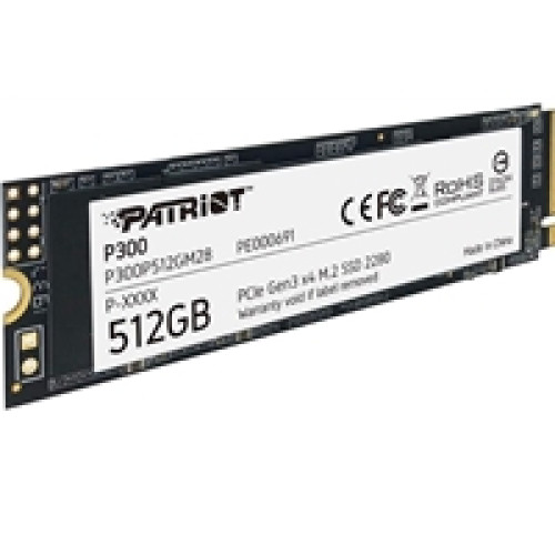 Patriot P300 (P300P512GM28) 512GB NVMe SSD, M.2 Interface, PCIe Gen3, 2280, Read 1700MB/s, Write 1100MB/s, 3 Year Warranty Patriot P300 (P300P512GM28) 512GB NVMe SSD, M.2 Interface, PCIe Gen3, 2280, Read 1700MB/s, Write 1100MB/s, 3 Year Warranty