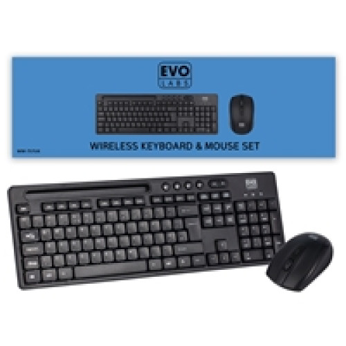 Evo Labs WM-757UK Wireless Keyboard and Mouse Combo Set, With Integrated Tablet/ Mobile/ Smartphone Stand, 2.4GHz Full Size Qwerty UK Layout Keyboard with Wireless Mouse, Ideal for Home/Office, Black Evo Labs WM-757UK Wireless Keyboard and Mouse Combo Set, With Integrated Tablet/ Mobile/ Smartphone Stand, 2.4GHz Full Size Qwerty UK Layout Keyboard with Wireless Mouse, Ideal for Home/Office, Black
