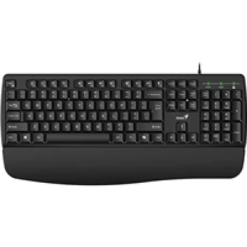 Genius KB-123 Wired AI Copilot Business Keyboard with Palm Rest, USB Plug and Play, Multimedia Function Keys, Full Size UK Layout Design for Home or Office, Black Genius KB-123 Wired AI Copilot Business Keyboard with Palm Rest, USB Plug and Play, Multimedia Function Keys, Full Size UK Layout Design for Home or Office, Black