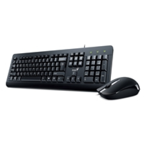 Genius KM-160 Wired Keyboard and Mouse Combo Set, USB Plug and Play, Spill resistant, Full Size UK Layout with Low Profile Keys and Optical Sensor Mouse, 1000dpi, Ergonomic design for Home or Office Genius KM-160 Wired Keyboard and Mouse Combo Set, USB Plug and Play, Spill resistant, Full Size UK Layout with Low Profile Keys and Optical Sensor Mouse, 1000dpi, Ergonomic design for Home or Office