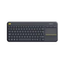 Logitech K400 Plus Wireless Touch TV Keyboard With Easy Media Control and Built-in Touchpad, HTPC Keyboard for PC-connected TV, Windows, Android, Chrome OS, Laptop, QWERTY UK English Layout, Black Logitech K400 Plus Wireless Touch TV Keyboard With Easy Media Control and Built-in Touchpad, HTPC Keyboard for PC-connected TV, Windows, Android, Chrome OS, Laptop, QWERTY UK English Layout, Black