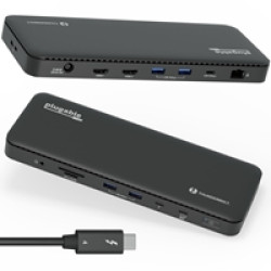 Plugable TBT4-UD5 ThunderBolt 4 Dual Monitor (2x 4K or 1x 8K) 96W USB-C PD Docking Station Plugable TBT4-UD5 ThunderBolt 4 Dual Monitor (2x 4K or 1x 8K) 96W USB-C PD Docking Station