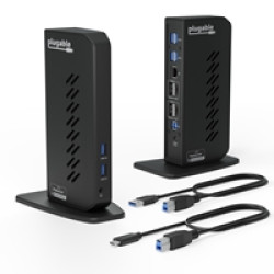 Plugable UD-6950Z Universal Dual Monitor 4K USB-A/USB-C DisplayLink Certified Docking Station Plugable UD-6950Z Universal Dual Monitor 4K USB-A/USB-C DisplayLink Certified Docking Station