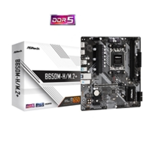 ASRock B650M-H/M.2+ AMD AM5 Socket Motherboard, Micro-ATX, 2x DDR5 Slots, 2x M.2 Socket, GbE LAN, 1x DsiplayPort / 1x HDMI Port ASRock B650M-H/M.2+ AMD AM5 Socket Motherboard, Micro-ATX, 2x DDR5 Slots, 2x M.2 Socket, GbE LAN, 1x DsiplayPort / 1x HDMI Port