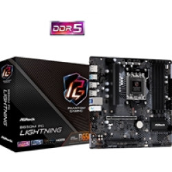 ASRock B650M PG Lightning AMD AM5 Socket Motherboard, Micro-ATX, 4x DDR5 Slots, 3x M.2 Sockets, 1x USB-C Port, 2.5GbE LAN, 1x DisplayPort / 1x HDMI Port ASRock B650M PG Lightning AMD AM5 Socket Motherboard, Micro-ATX, 4x DDR5 Slots, 3x M.2 Sockets, 1x USB-C Port, 2.5GbE LAN, 1x DisplayPort / 1x HDMI Port