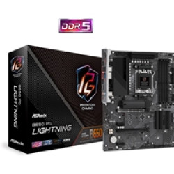 ASRock B650 PG Lightning AMD AM5 Socket Motherboard, ATX, 4x DDR5 Slots, 3x M.2 Sockets, Fitted I/O Shield, 2.5GbE LAN, 1x HDMI Port ASRock B650 PG Lightning AMD AM5 Socket Motherboard, ATX, 4x DDR5 Slots, 3x M.2 Sockets, Fitted I/O Shield, 2.5GbE LAN, 1x HDMI Port